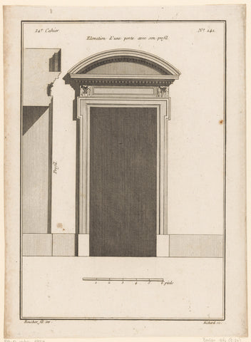 Gate with semicircular pediment, Jean-Baptiste Bichard, 1772 - 1779 Canvas Print