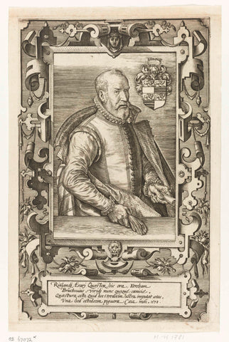 Portret van Jan van Brouckhoven, rentmeester van Rijnland, Johannes Wierix (attributed to), 1578 Canvas Print