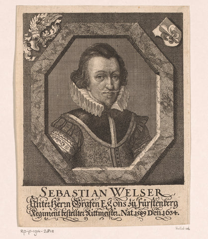 Portrait of Sebastian Welser, Georg Christoph Eimmart (II), 1648 - 1705 Canvas Print