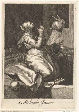 Saint Melania the Younger as hermit, Boëtius Adamsz. Bolswert, 1590 - 1662 Canvas Print