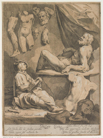 Title page of Oorspronkelyk en vermaard konstryk tekenboek, Frederick Bloemaert, c. 1624 - 1669 Canvas Print