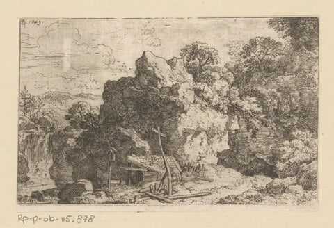 Landscape with hermit's house, Christian Wilhelm Ernst Dietrich, 1743 Canvas Print