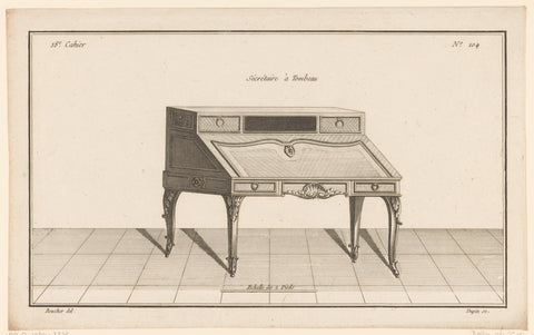 Secretary with lid, Nicolas Dupin, 1772 - 1779 Canvas Print