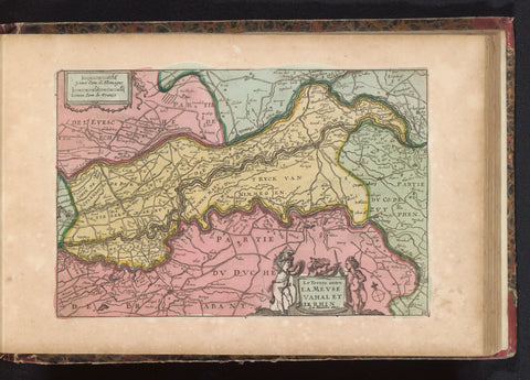 Map of land between Maas, Waal and Rhine, anonymous, 1735 Canvas Print