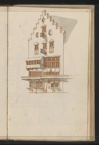 Building with a stepped gable, Johannes Huibert Prins, c. 1783 - c. 1797 Canvas Print