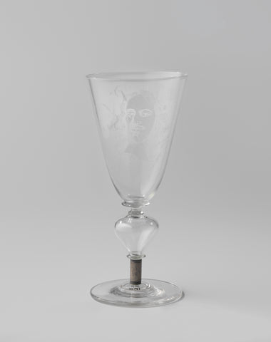 Chalice glass with a portrait of Johan de Witt, anonymous, c. 1800 - c. 1900 Canvas Print