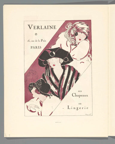 Gazette du Bon Ton, 1920 - No. 8, p. LXVIII: advertentie Verlaine, rue de la Paix, Paris, Lucien Vogel, 1920 Canvas Print