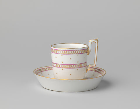 Cup with stars and ornamental borders, Kaiserliche Porzellanmanufaktur, c. 1791 - c. 1801 Canvas Print