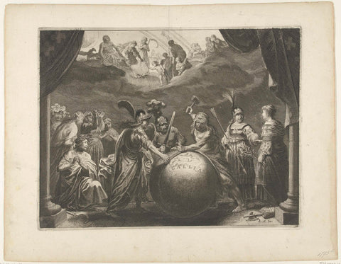 Hercules forges the split French Empire into a unity, Pieter Nolpe, 1638 Canvas Print