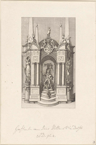 Tomb of William I, Prince of Orange, Reinier Vinkeles (I), 1792 Canvas Print