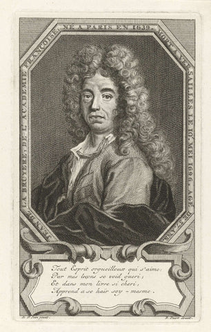 Portret van Jean de la Bruyère, Bernard Picart (workshop of), 1696 - 1733 Canvas Print