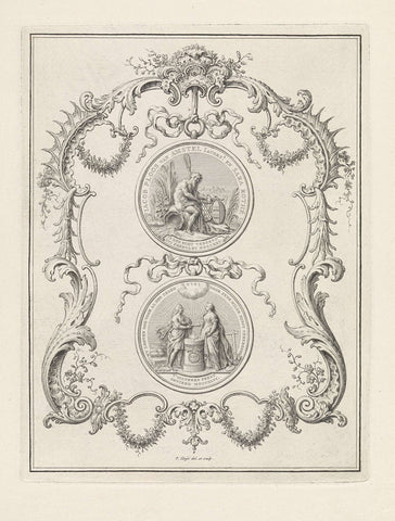 Commemorative medal in honour of the silver wedding anniversary of Jacob Ploos van Amstel and Sara Rothé, 1746, Pieter Tanjé, 1746 Canvas Print