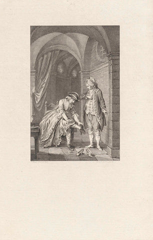 Earl of Nithsdale switched clothes with his wife to escape from prison, Reinier Vinkeles (I), 1786 Canvas Print