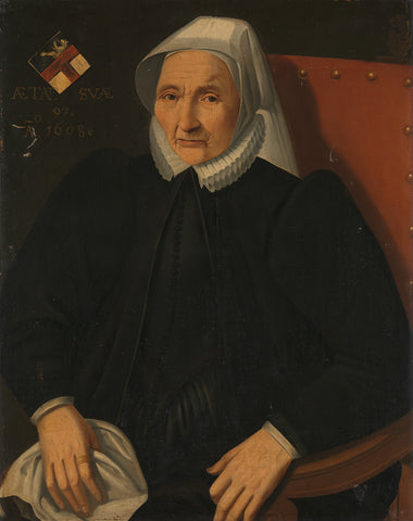 Portrait of an Elderly Lady of the Haling Family, anonymous, after 1630 Canvas Print