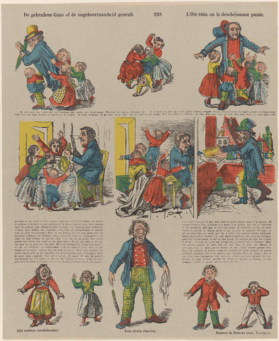 De gebradene gans of de ongehoorzaamheid gestraft / L'Oie rôtie ou la désobéissance punie, Kaspar Braun (possibly), 1833 - 1911 Canvas Print