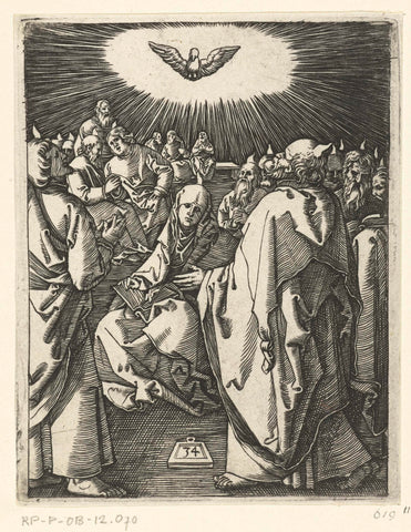 Outpouring of the Holy Spirit, Marcantonio Raimondi, 1510 - 1515 Canvas Print