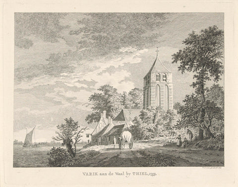 Village view at Varik, 1759, Paulus van Liender, 1763 Canvas Print