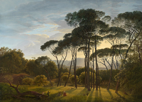 Italian Landscape with Umbrella Pines, Hendrik Voogd, 1807 Canvas Print