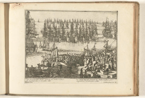 Departure of William III to England, 1688, Pieter Pickaert, 1689 Canvas Print