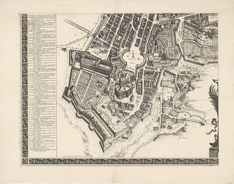 Map of the city of Rome, Giovanni Battista Falda, 1676 Canvas Print