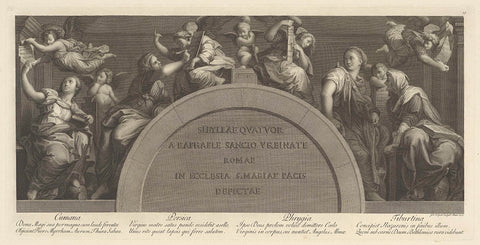 The four sibills receive divine instructions, Giovanni Volpato, 1772 Canvas Print