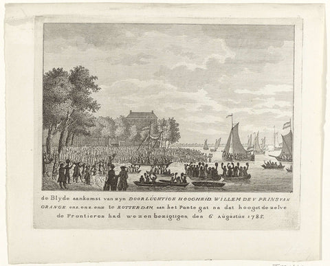 Arrival of the prince in Rotterdam, 1785, anonymous, 1785 Canvas Print