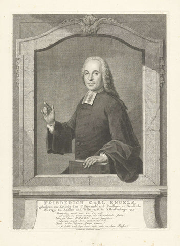 Portrait of Friederich Carl Engels, Jacob Houbraken, 1761 Canvas Print