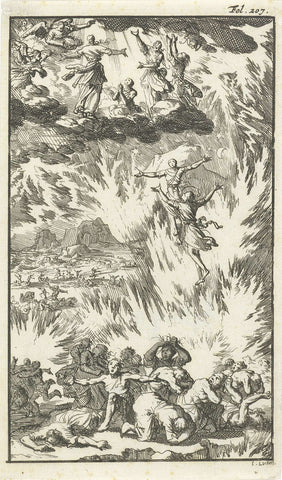 Combustion of the earth, Jan Luyken, 1694 Canvas Print