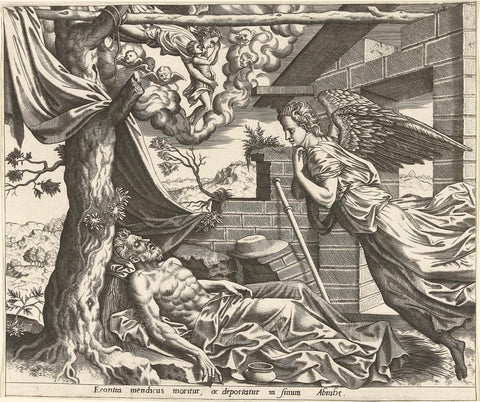 The Death of Lazarus, Hans Collaert (I) (possibly), c. 1560 Canvas Print