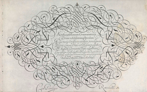 Calligraphic title print, Simon Frisius, 1605 Canvas Print