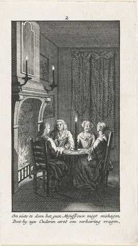 Meeting with the parents, Jan Caspar Philips (attributed to), 1740 - 1760 Canvas Print