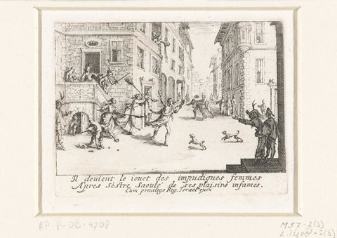 The prodigal son is driven out, Jacques Callot, 1635 Canvas Print