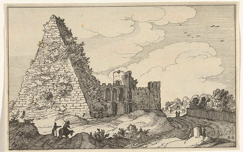 Pyramid of Gaius Cestius, Willem van Nieulandt (II), 1618 Canvas Print