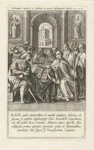 Conversation between Saint Norbert and Abbot Connon, Cornelis Galle (I) (attributed to), 1622 Canvas Print