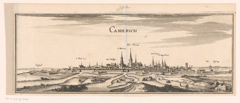 View of Cambrai, Caspar Merian, 1654 - c. 1700 Canvas Print