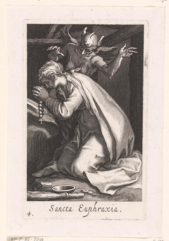 Saint Euphrasia of Constantinople as hermit, Boetius Adamsz. Bolswert, 1619 Canvas Print