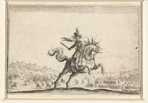 Commander on horseback, Jacques Callot, 1621 Canvas Print