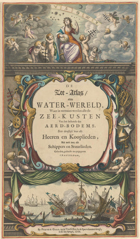 Titelpagina voor Pieter Goos, De Zee-Atlas ofte Water-Wereld, 1668, Pieter Goos, 1668 Canvas Print