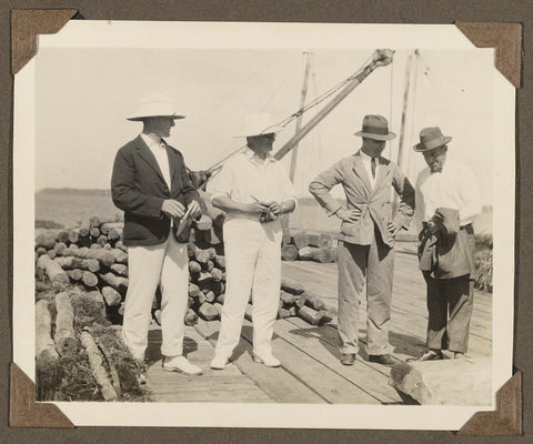 Dutch people on a jetty in Suriname, anonymous, 1925 - 1927 Canvas Print