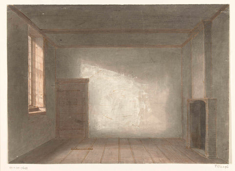 The room of Cornelis de Witt in prison The Gevangenpoort, The Hague, 1844, Jacobus Ludovicus Cornet, 1844 Canvas Print