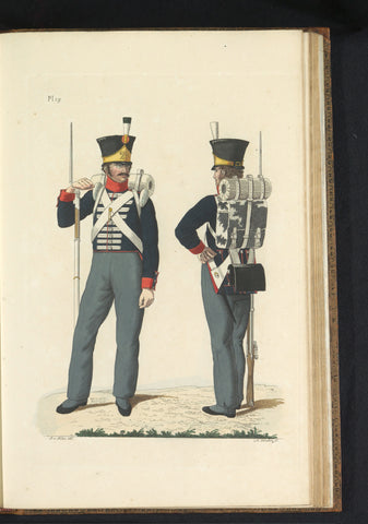 Flankeur and Fusilier of the Swiss Regiment no. 29, Antoni Zürcher, 1823 Canvas Print