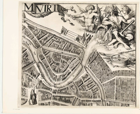 Part of the map of Haarlem, Romeyn de Hooghe, 1688 - 1689 Canvas Print