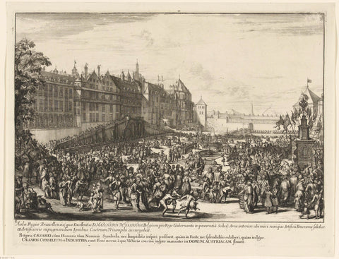 Celebration of victory in the palace garden, 1686, Romeyn de Hooghe, 1686 - 1687 Canvas Print