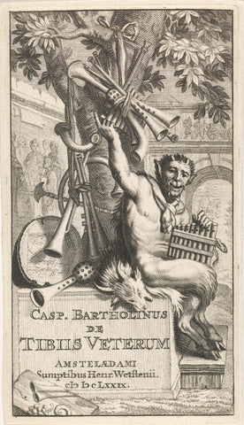 Satyr surrounded by musical instruments, Gerard de Lairesse, 1679 Canvas Print