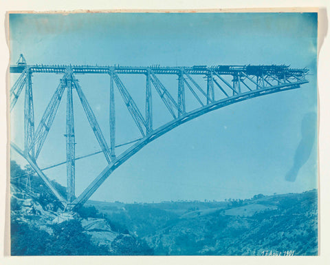 Construction of the Viaur Viaduct in France by the Societé de Construction des Battignolles, 17 August 1901, anonymous, 1901 Canvas Print