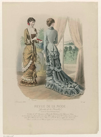 Revue de la Mode, Gazette de la Famille, dimanche 1 août 1880, 9e année, No. 448: Toilettes de Mme Marcad (...), A. Chaillot, 1880 Canvas Print