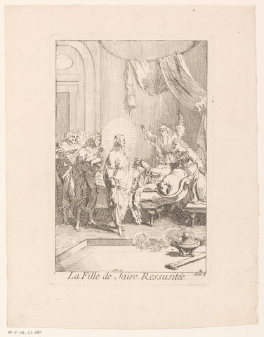 Opwekking van de dochter van Jaïrus, Gabriel Huquier, 1705 - in or before 1732 Canvas Print