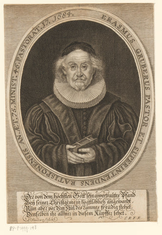 Portret Erasmus Gruber, Jakob von Sandrart, 1684 Canvas Print