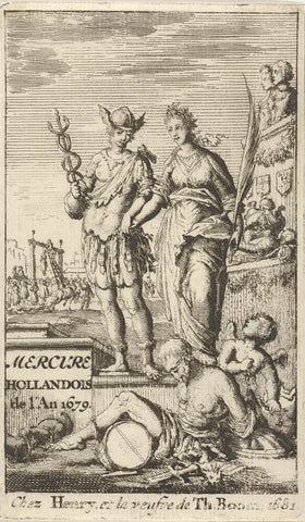 Vrede en Mercurius, Jan Luyken, 1681 Canvas Print