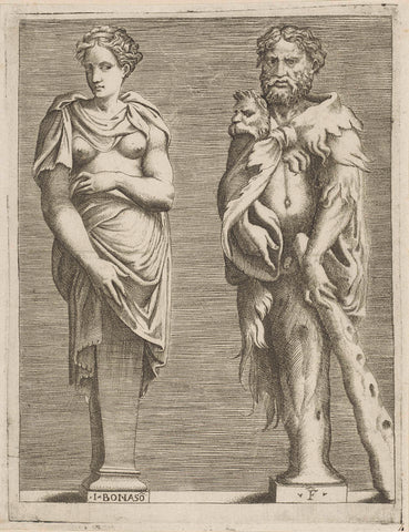 Termen van Hercules en Deïanira, Giulio Bonasone, 1501 - 1580 Canvas Print